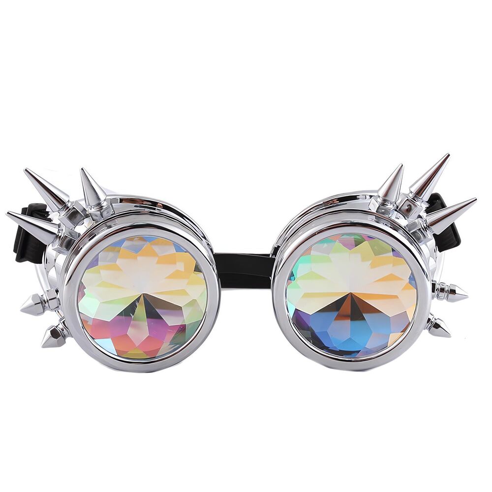 5492 Kaleidoscope Steampunk Goggles Rave Glasses Rainbow Prism Diffraction
